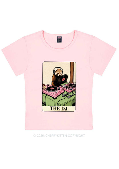 The DJ Raccoon Y2K Baby Tee Cherrykitten