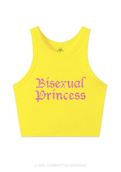Glitter Bisexual Princess Pride Y2K Crop Tank Top Cherrykitten