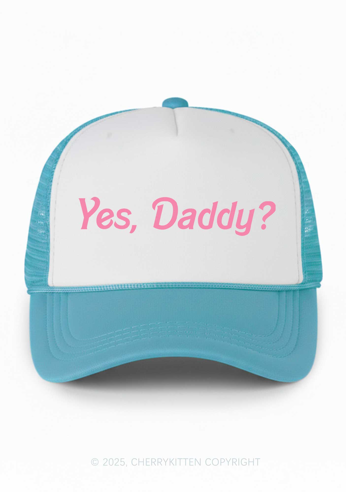 Yes Daddy Valentine's Day Y2K Colorblock Trucker Hat Cherrykitten