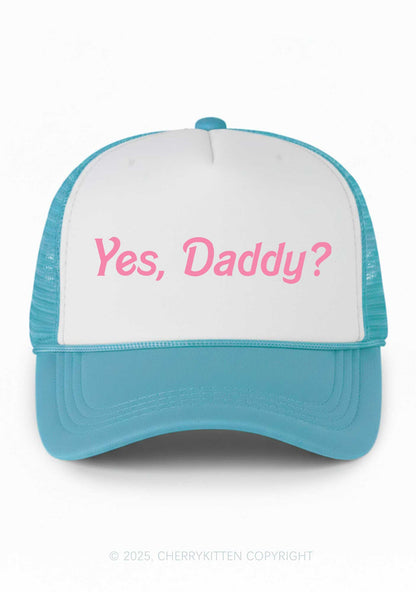 Yes Daddy Valentine's Day Y2K Colorblock Trucker Hat Cherrykitten