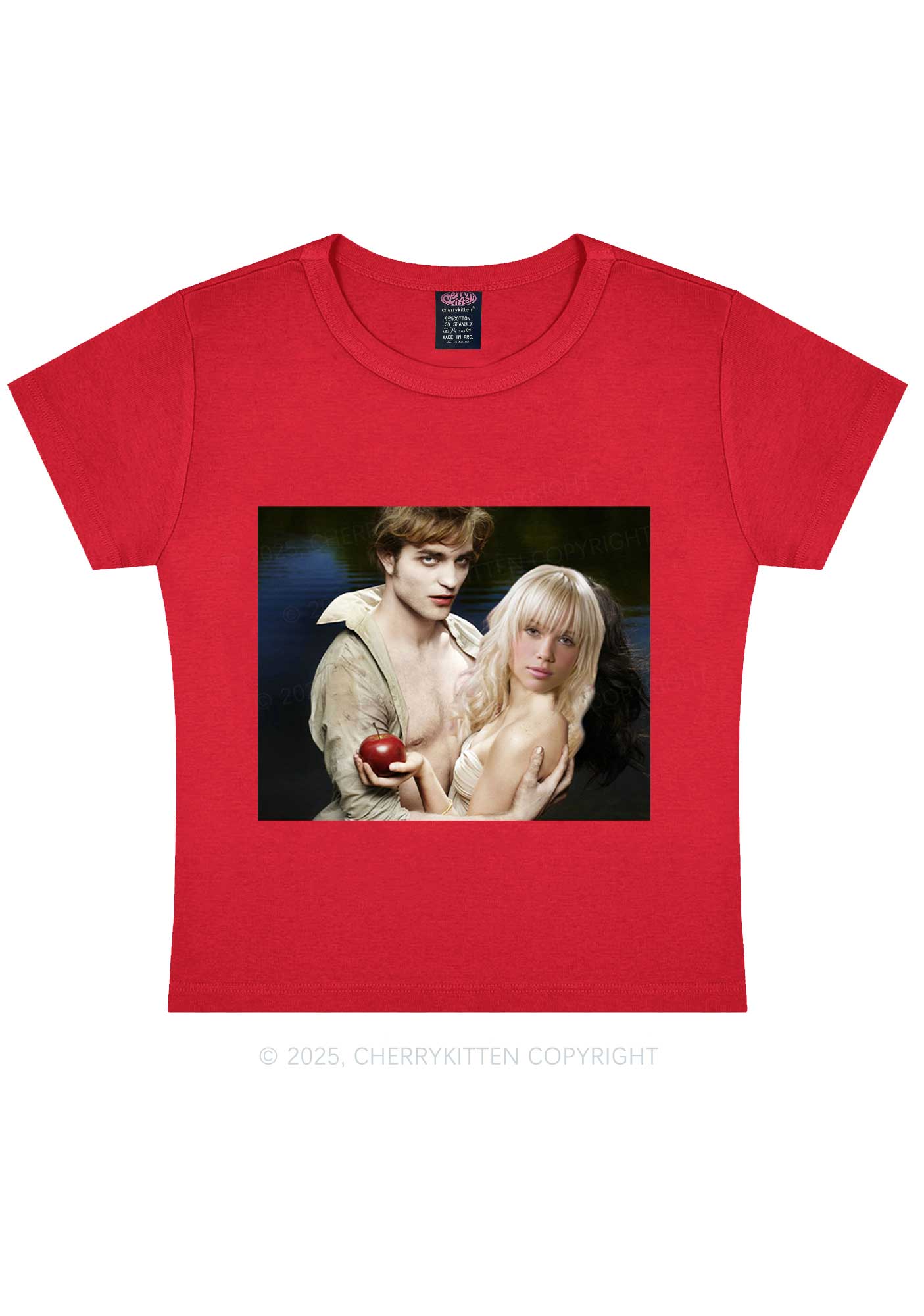 Custom Vampire Lover Photo Y2K Baby Tee Cherrykitten
