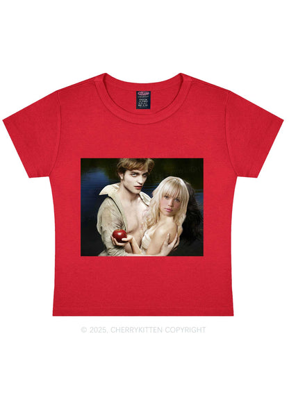 Custom Vampire Lover Photo Y2K Baby Tee Cherrykitten