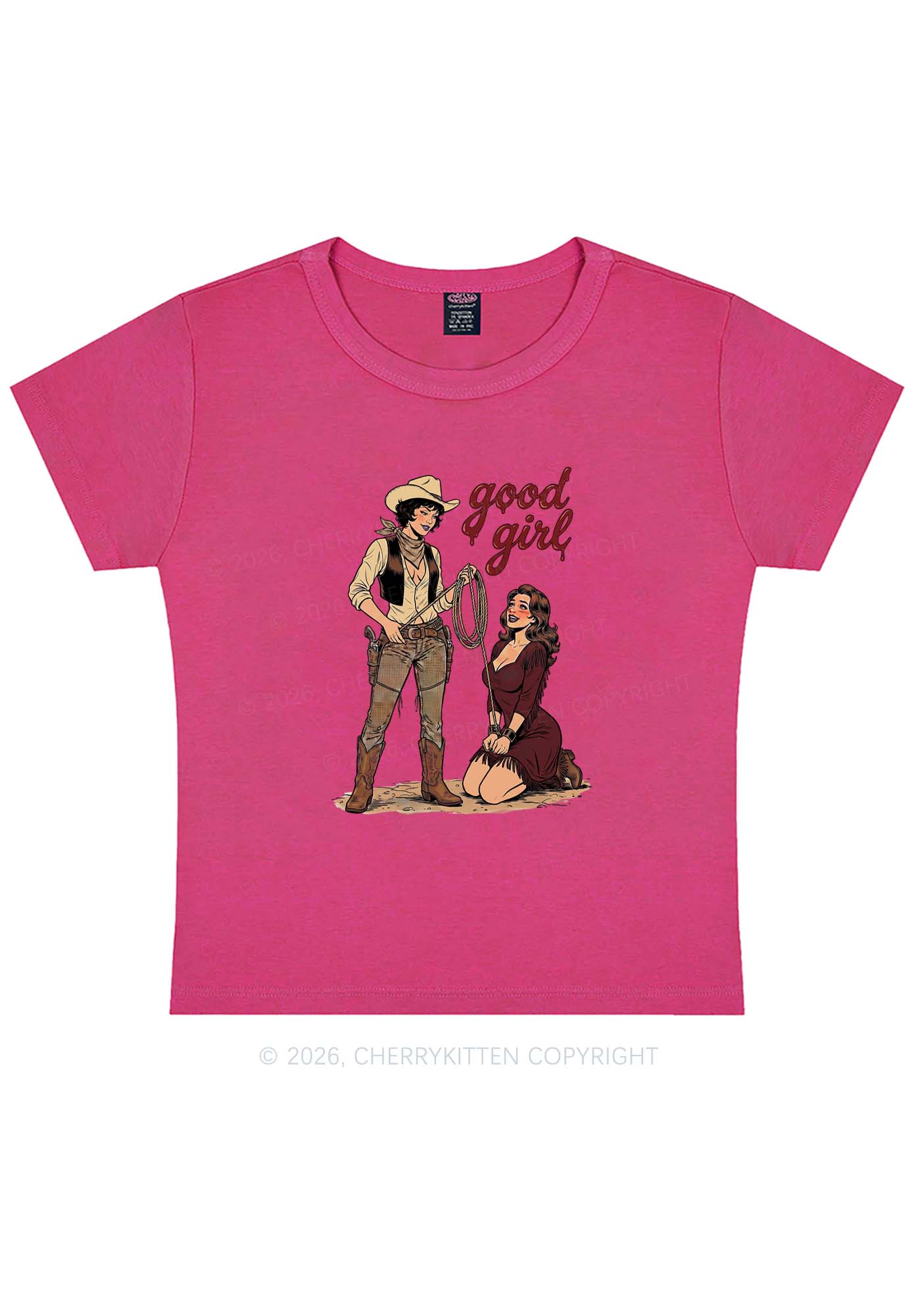 Good Girl Western Cowgirls Pride Y2K Baby Tee Cherrykitten