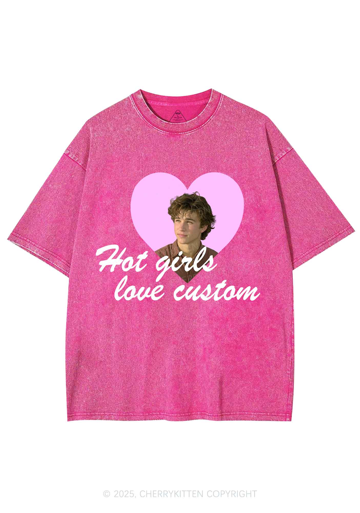 Hot Girl Custom Love Y2K Shirts Washed Tee Cherrykitten