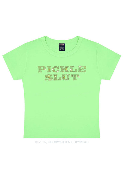 Rhinestone Pickle Slxt Y2K Baby Tee Cherrykitten