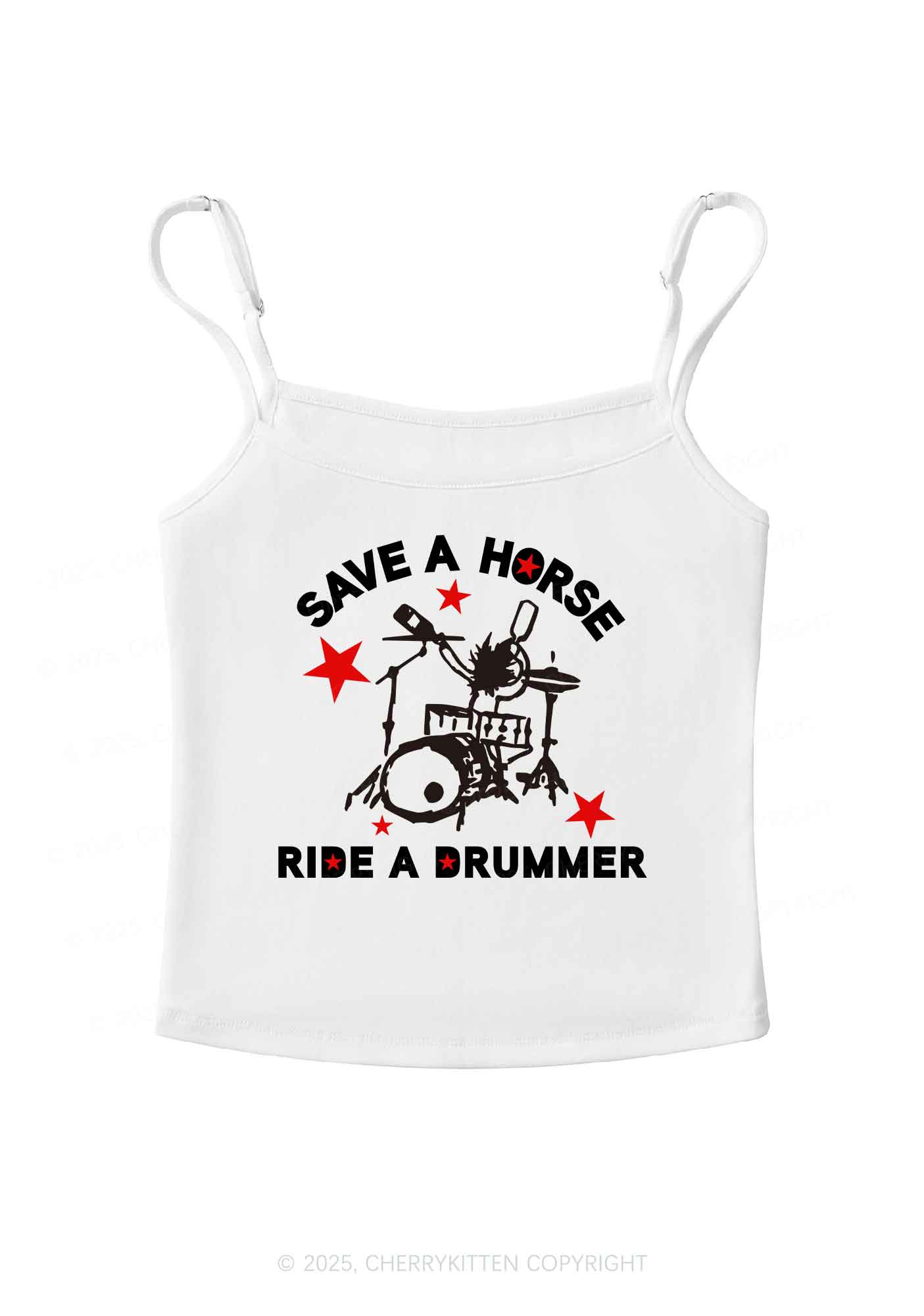 Save Horse Ride Drummer Y2K Spaghetti Strap Cami Cherrykitten