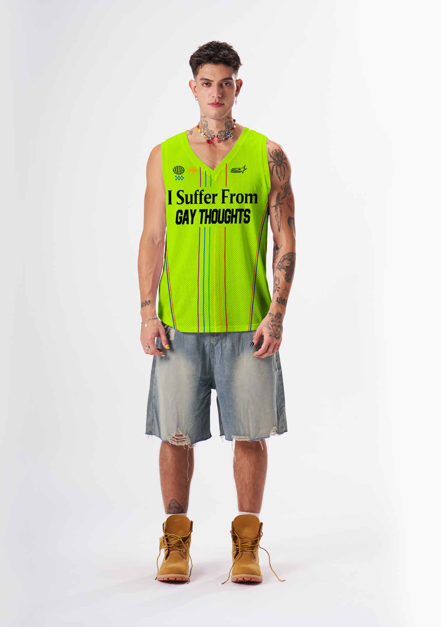 Green I Suffer From Gay Thoughts Pride Y2K Sport Jersey Tank Cherrykitten