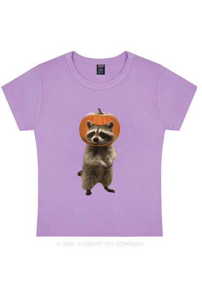 Halloween Silly Raccoon Y2K Baby Tee Cherrykitte