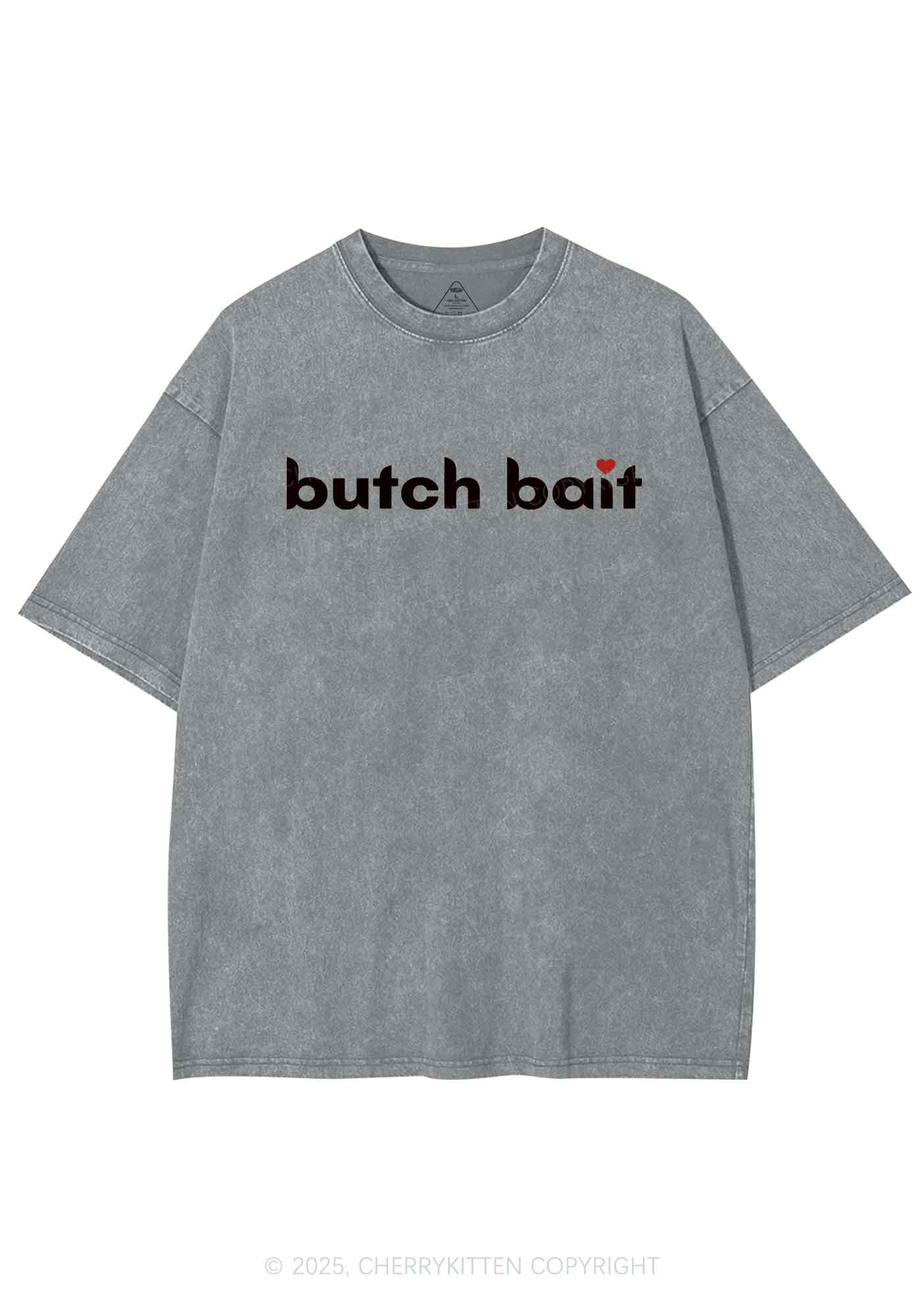 Butch Bait Heart Y2K Shirts Washed Tee Cherrykitten