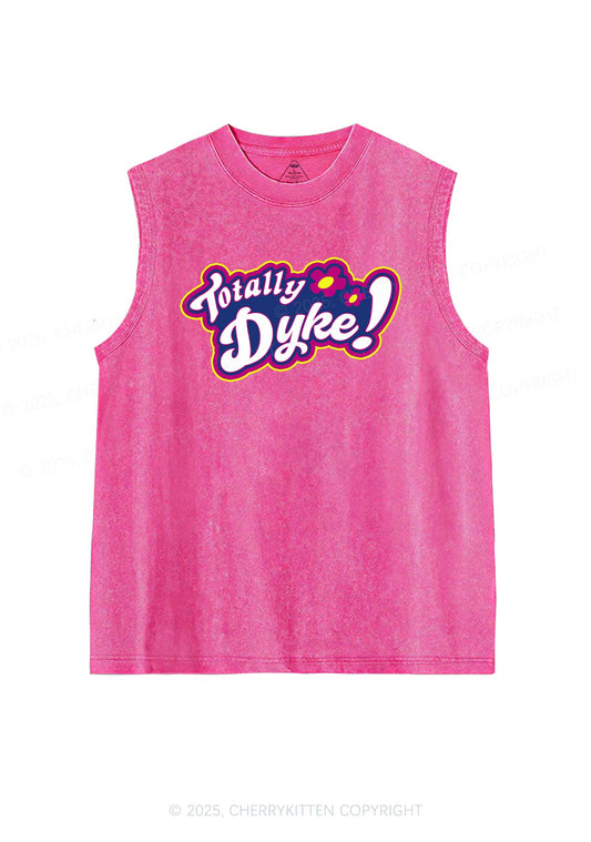 Totally Dyke Pride Y2K Washed Muscle Tank Cherrykitten