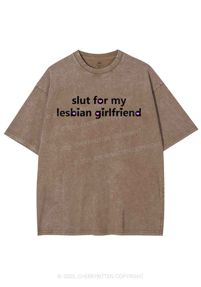 Slxt For My Lesbian Girlfriend Pride Y2K Shirts Washed Tee Cherrykitten