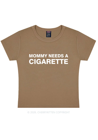 Mommy Needs A Cigarette Y2K Baby Tee Cherrykitten