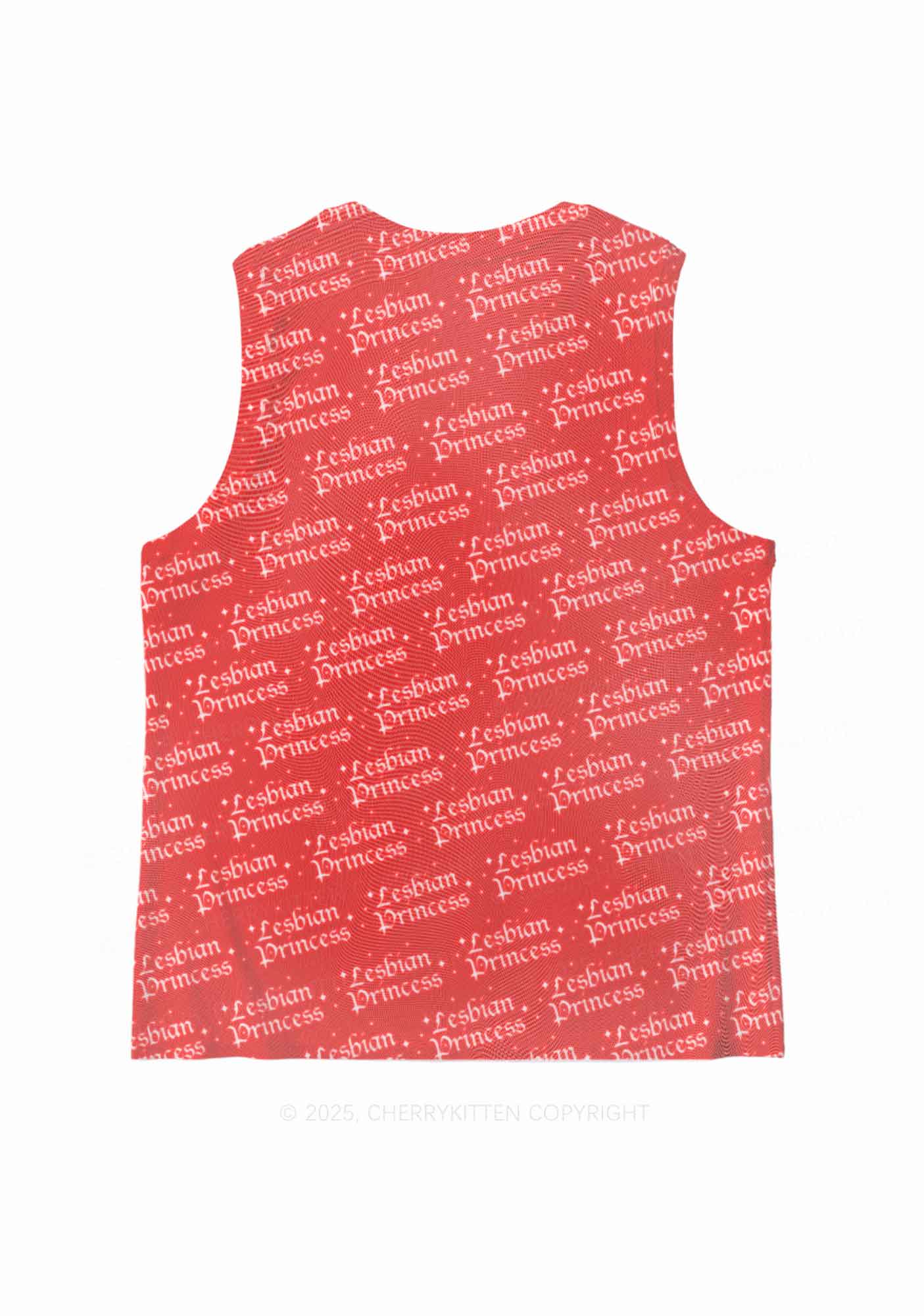 Lesbian Princess Pride Y2K Mesh Muscle Tank Cherrykitten