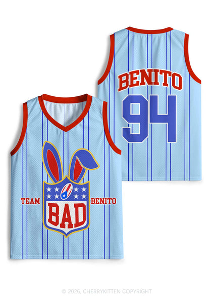 Blue Stripe Football Bunny Y2K Sport Jersey Tank Cherrykitten