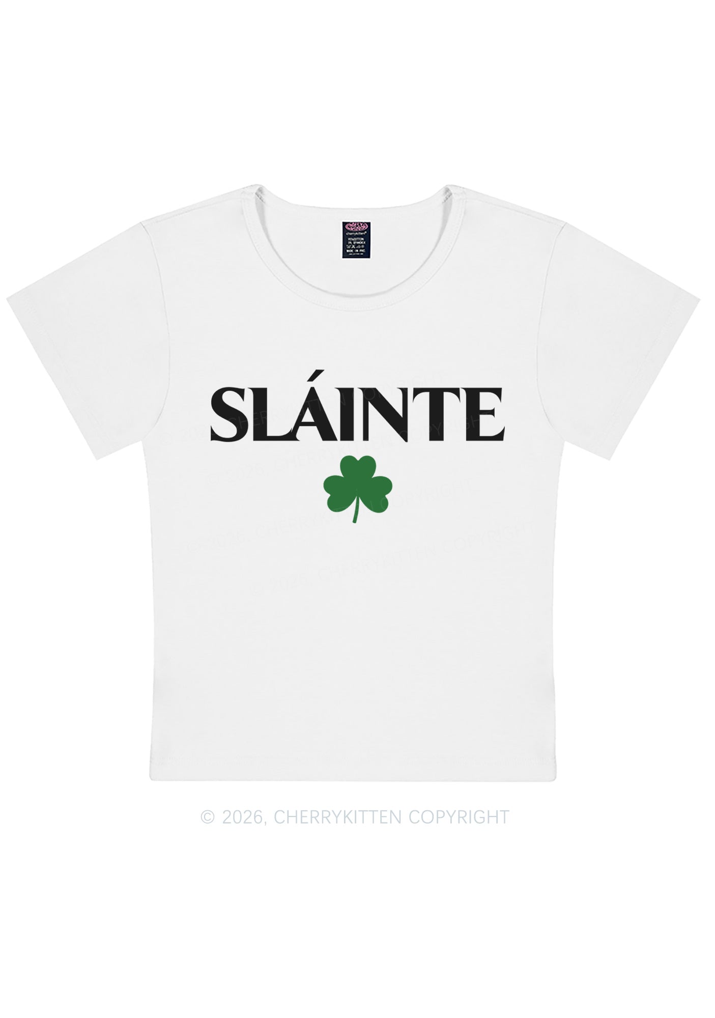 Slainte St Patricks Y2K Baby Tee Cherrykitten