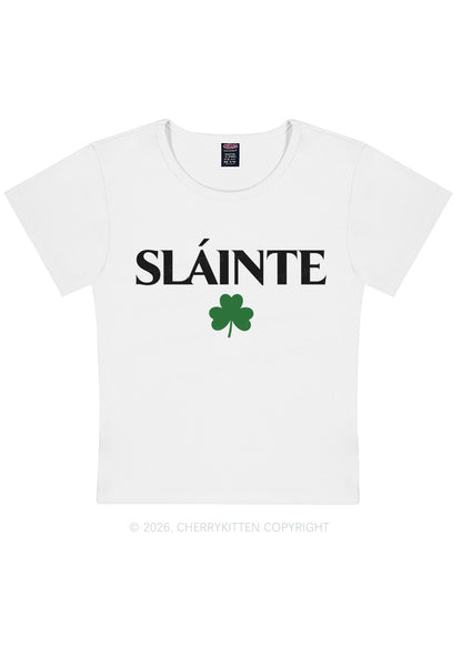 Slainte St Patricks Y2K Baby Tee Cherrykitten