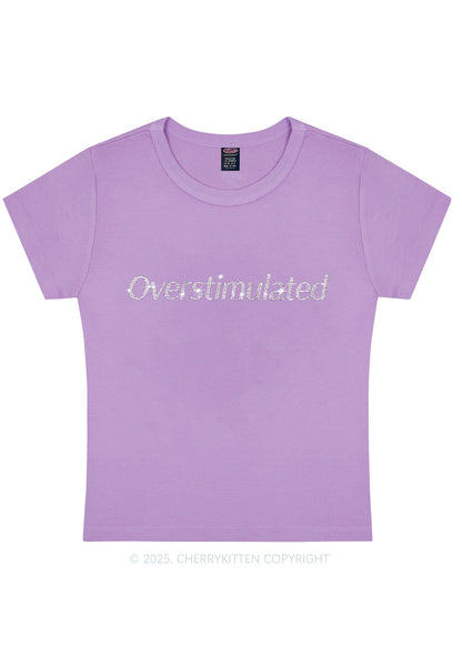 Rhinestone Overstimulated Y2K Baby Tee Cherrykitten