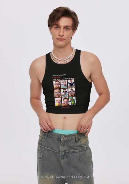Custom Photo Verification Code Y2K Crop Tank Top Cherrykitten