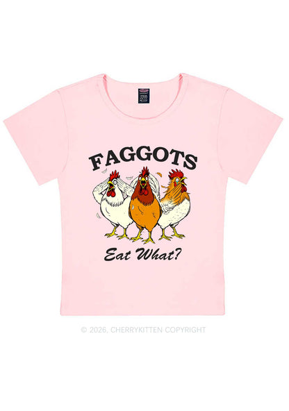 Faggots Eat What Pride Y2K Baby Tee Cherrykitten