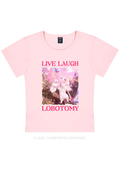 Live Laugh Lobotomy Rats Y2K Baby Tee Cherrykitten Art by OhStuffinell Taxidermy