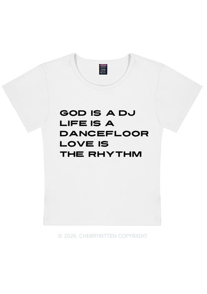 Love Is The Rhythm Y2K Baby Tee Cherrykitten