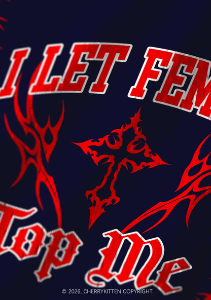 Black I Let Femmes Top Me Pride Y2K Sport Jersey Tank Cherrykitten