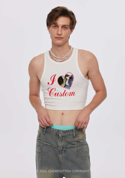 I Love Custom Name Y2K Valentine's Day Crop Tank Top Cherrykitten