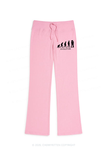 Gay Evolution Pride Y2K Low Rise Drawstring Flare Pants Cherrykitten