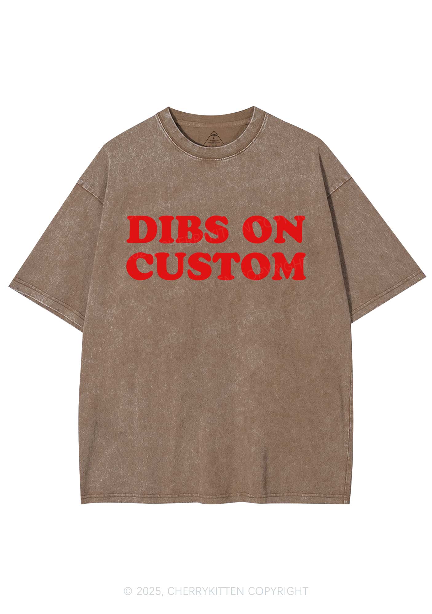 Dibs On Custom Y2K Shirts Washed Tee Cherrykitten