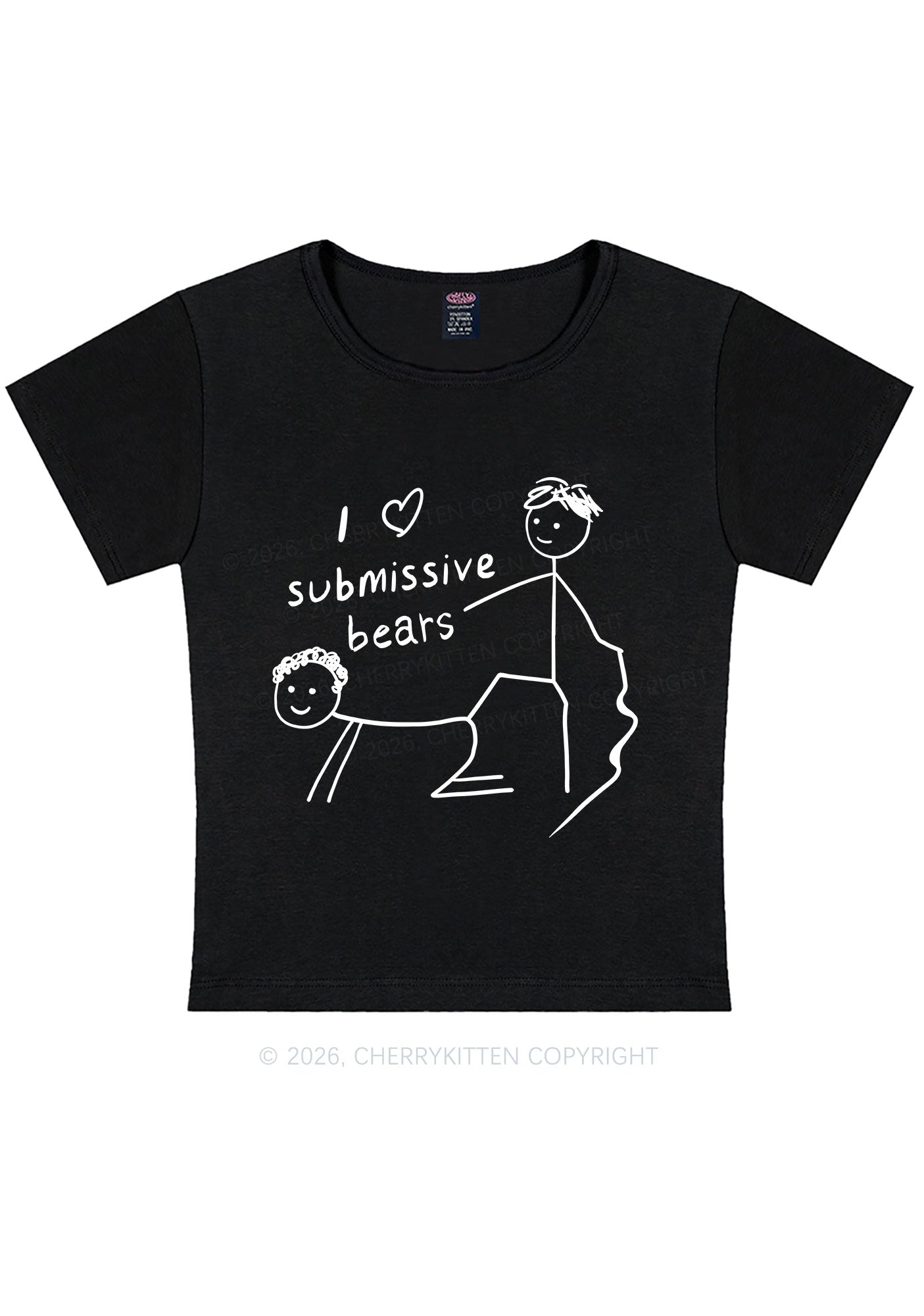 I Love S Bears Y2K Baby Tee Cherrykitten