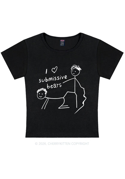 I Love S Bears Y2K Baby Tee Cherrykitten