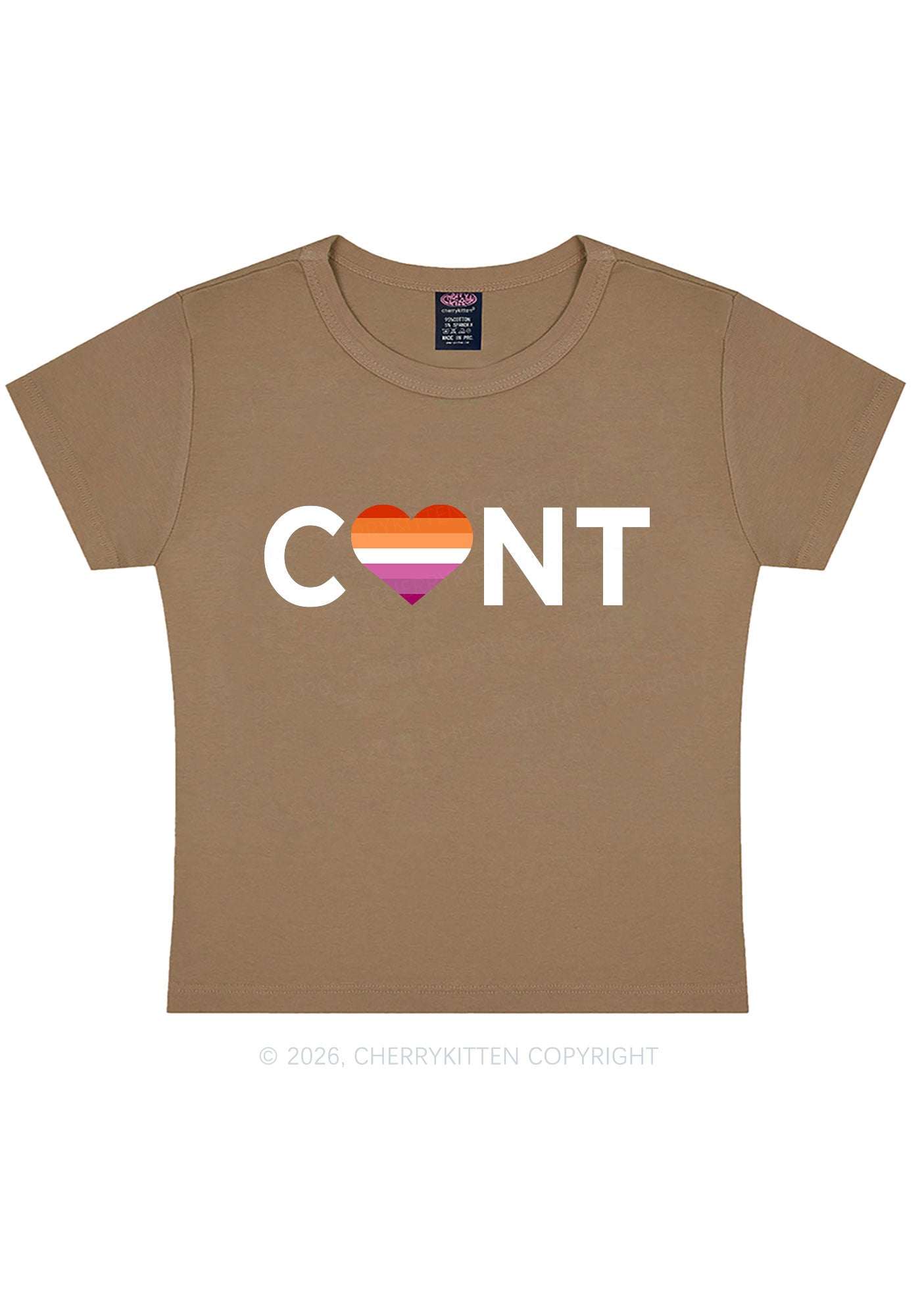 Lesbian Heart Cxxt Pride Y2K Baby Tee Cherrykitten