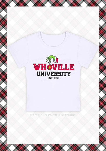 Whoville University EST. 1957 Christmas Baby Tee Cherrykitten