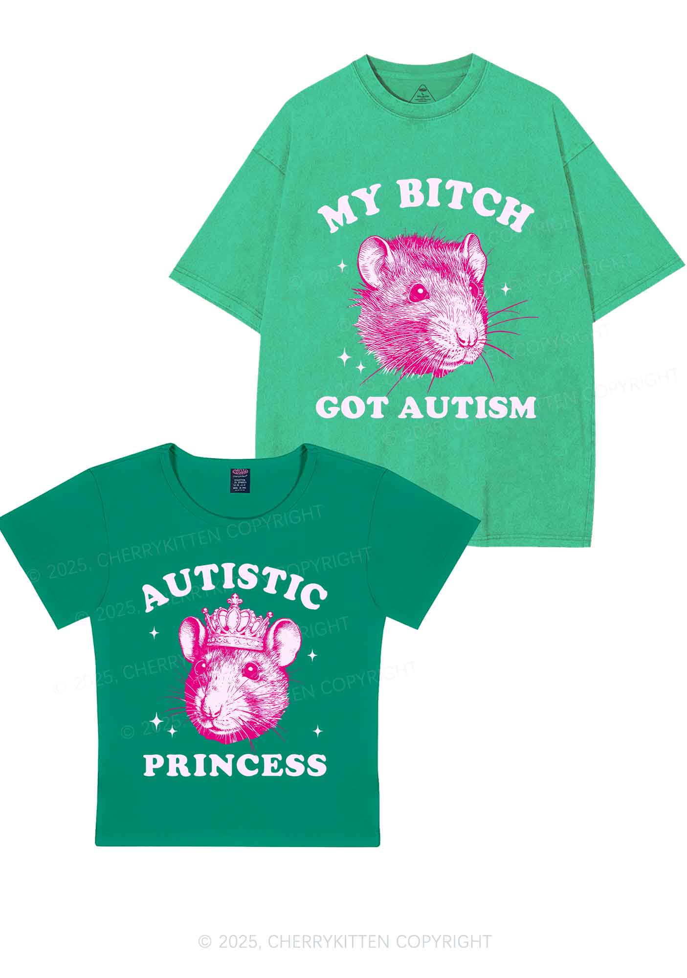 Autistic Princess Rats Y2K Valentine's Day Couple Shirt Cherrykitten
