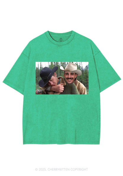 Custom Gay Cowboy Pride Y2K Shirts Washed Tee Cherrykitten