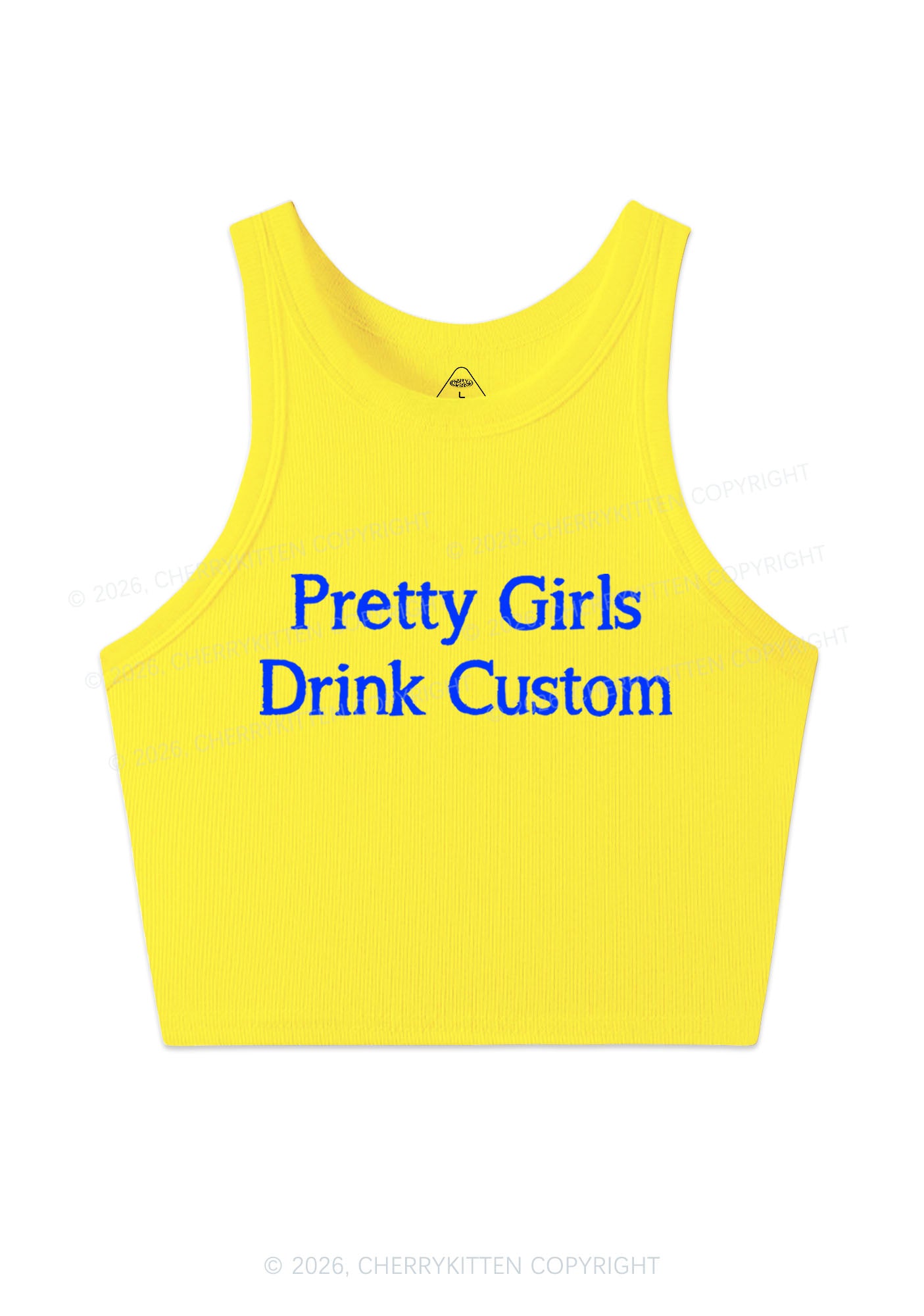 Pretty Girls Drink Custom Y2K Crop Tank Top Cherrykitten