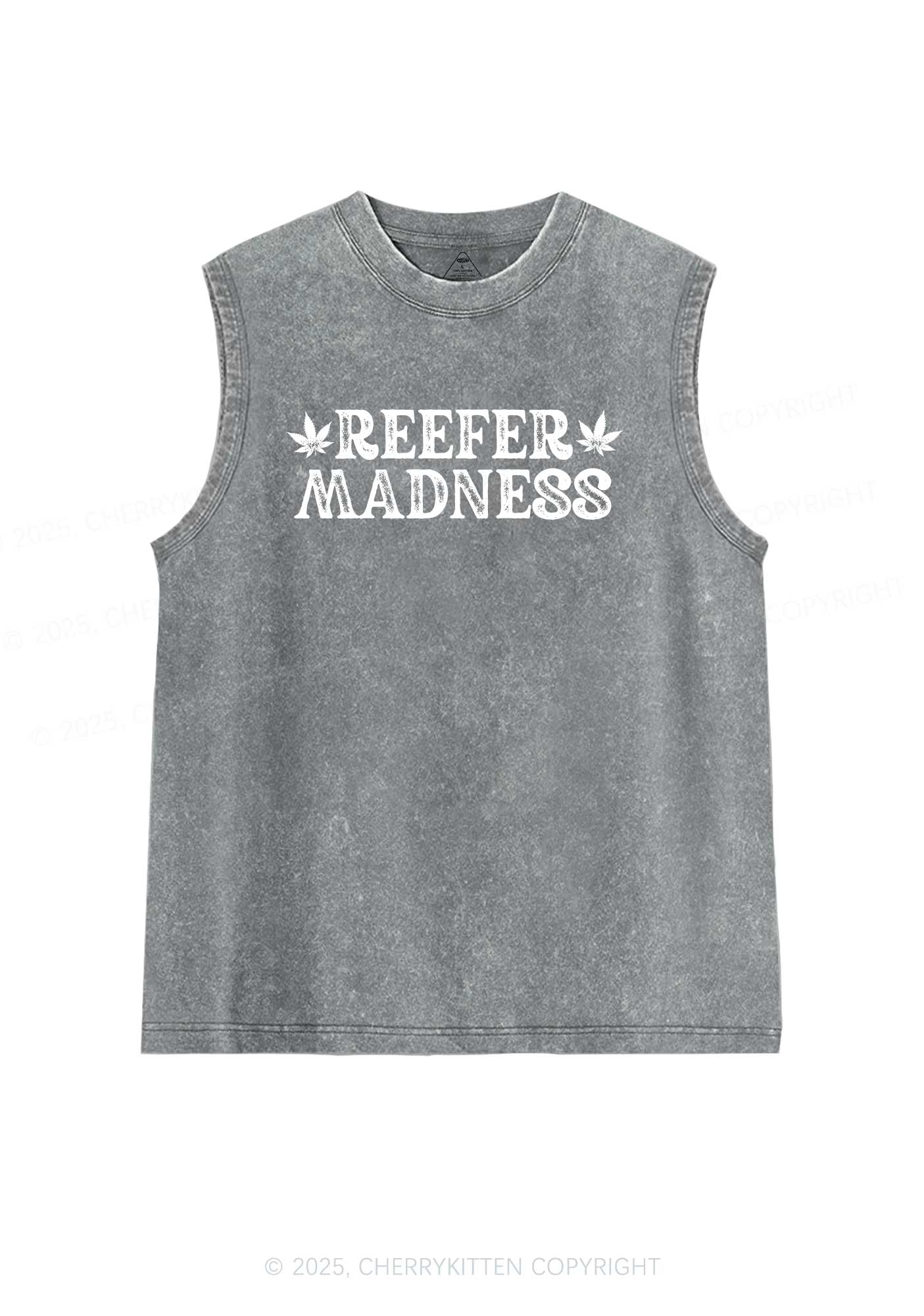 Green Madness Y2K Washed Muscle Tank Cherrykitten