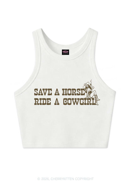 Ride Western Cowgirl Y2K Crop Tank Top Cherrykitten
