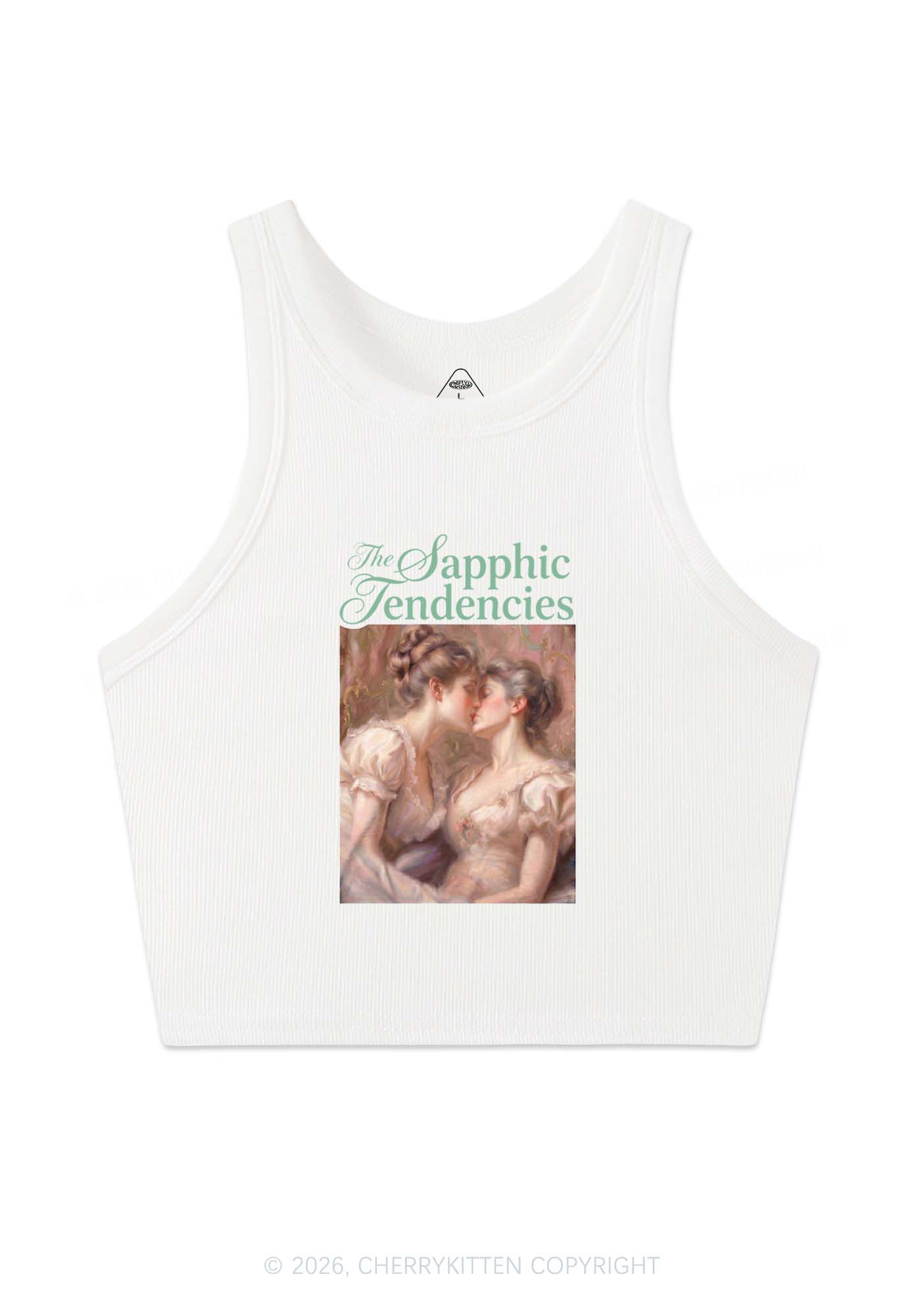 The Sapphic Tendencies Kiss Pride Y2K Crop Tank Top Cherrykitten