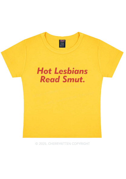 Hot Lesbians Read Smxt Y2K Baby Tee Cherrykitten