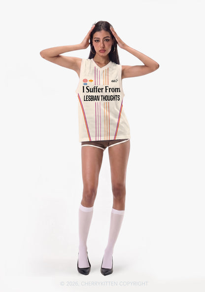 I Suffer From Lesbian Thoughts Pride Y2K Sport Jersey Tank Cherrykitten