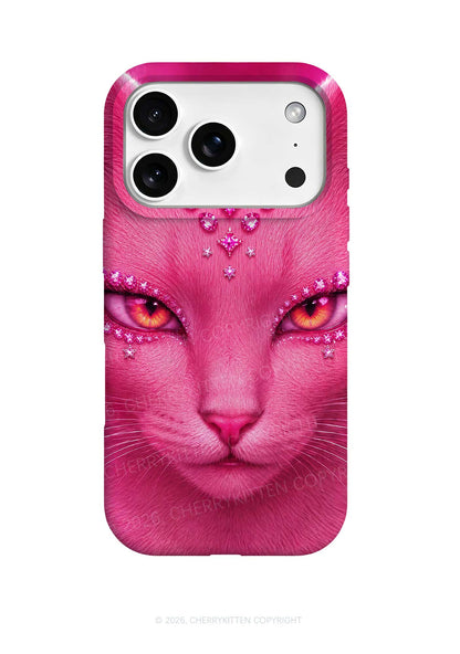Pink Eyeshadow Cat Y2K Phone Case Cherrykitten
