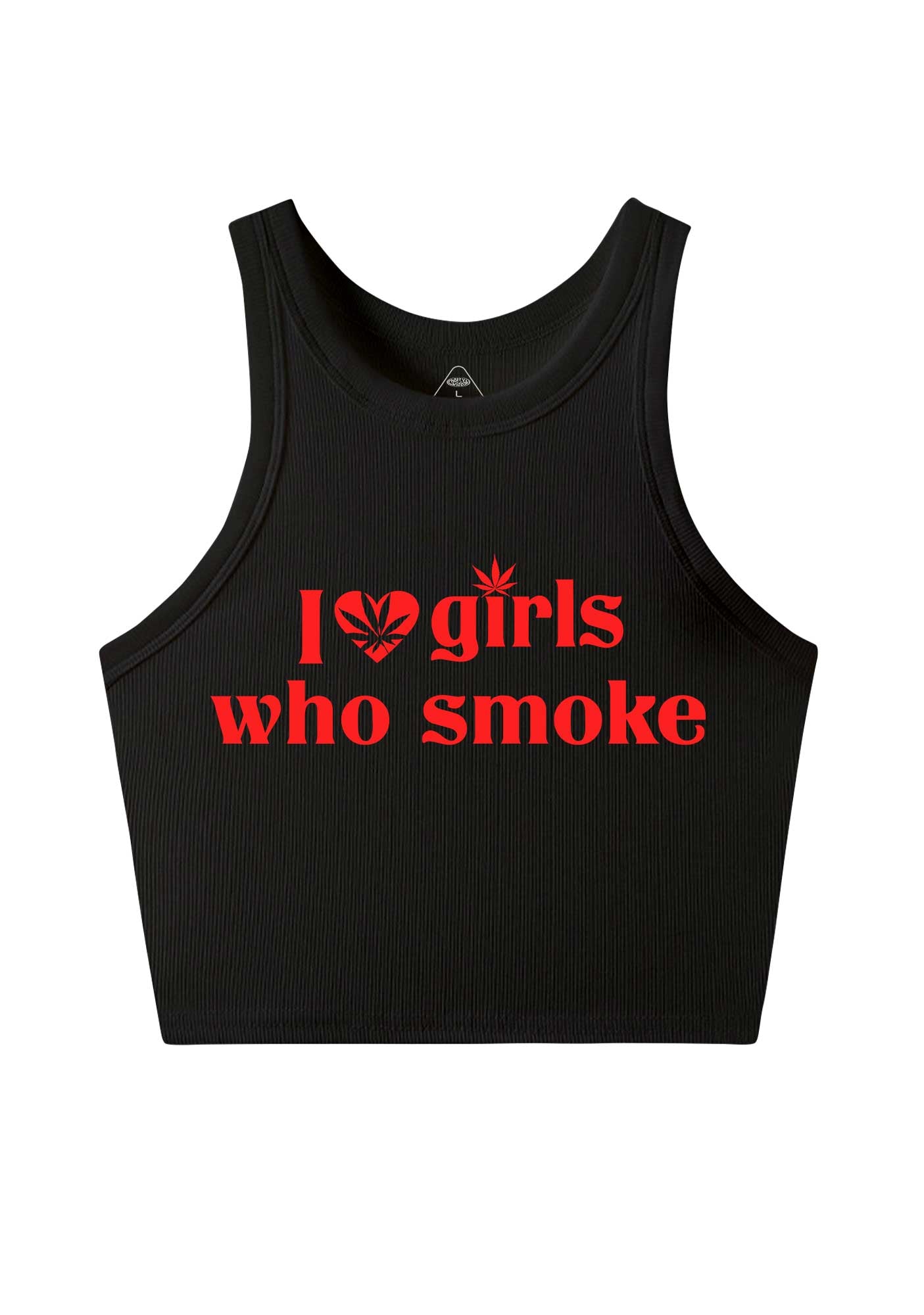 I Love Girls Who Smoke Y2K Crop Tank Top Cherrykitten