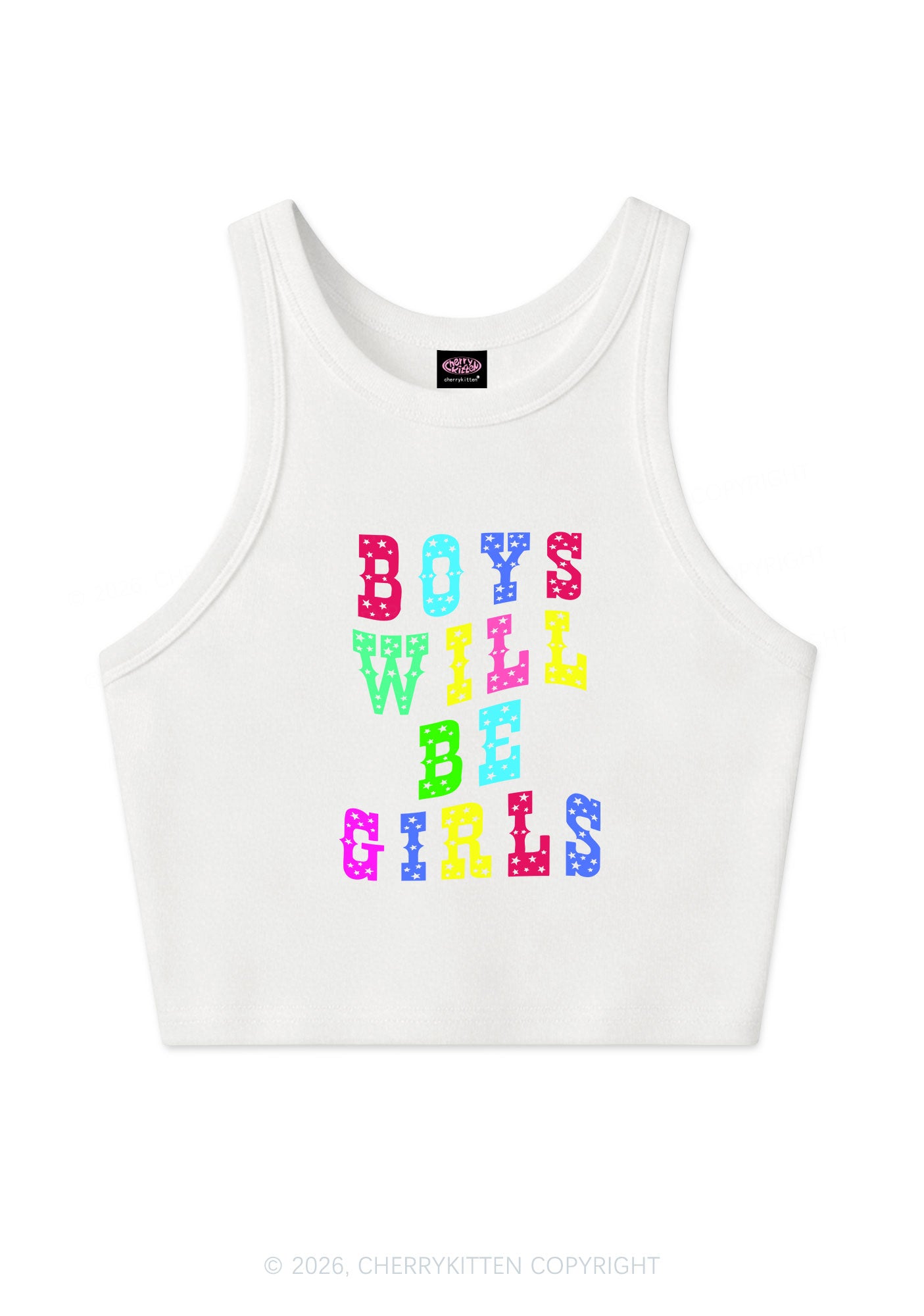 Boys Will Be Girls Pride Y2K Crop Tank Top Cherrykitten