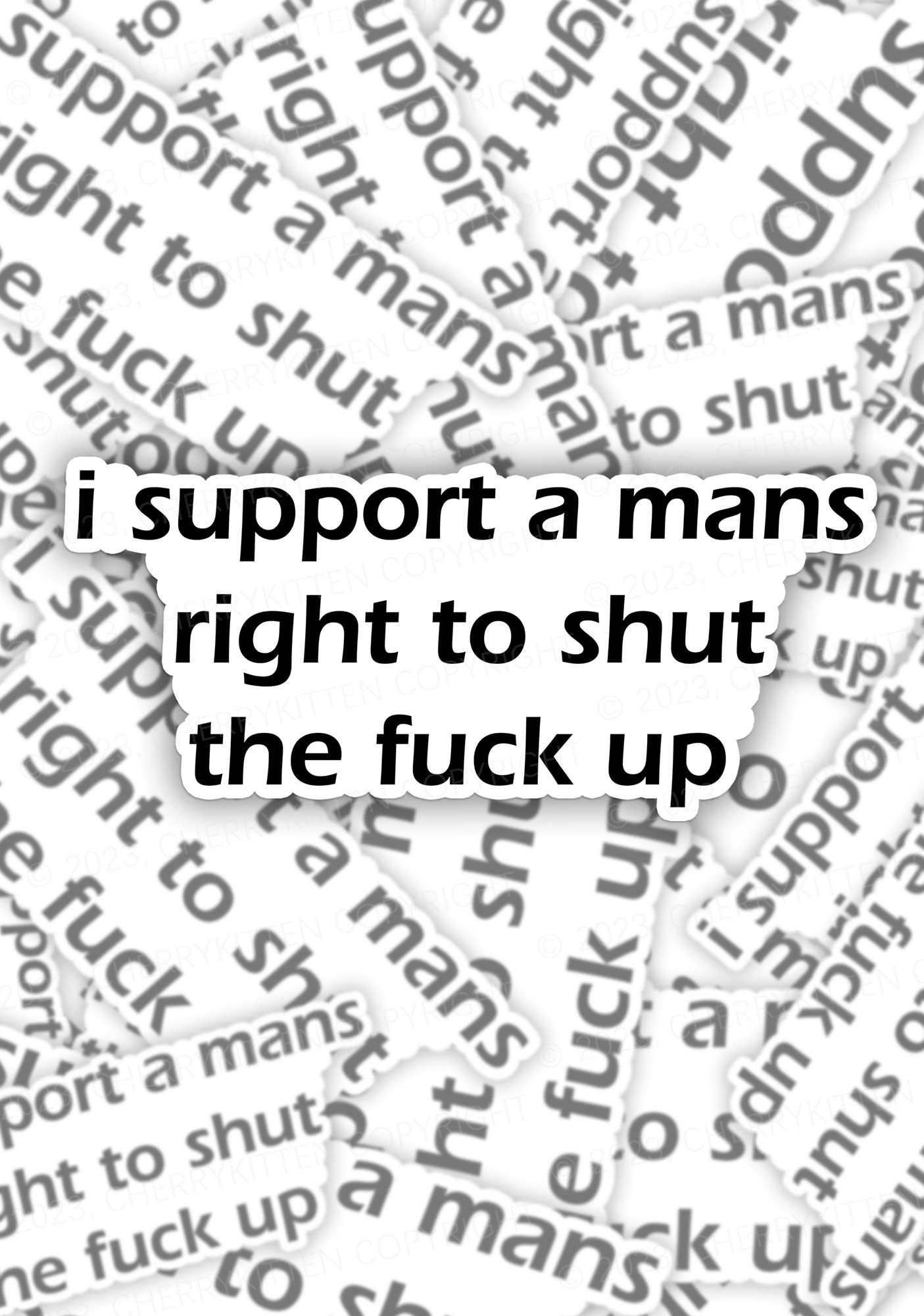 I Support A Mans Right 1Pc Y2K Sticker Cherrykitten