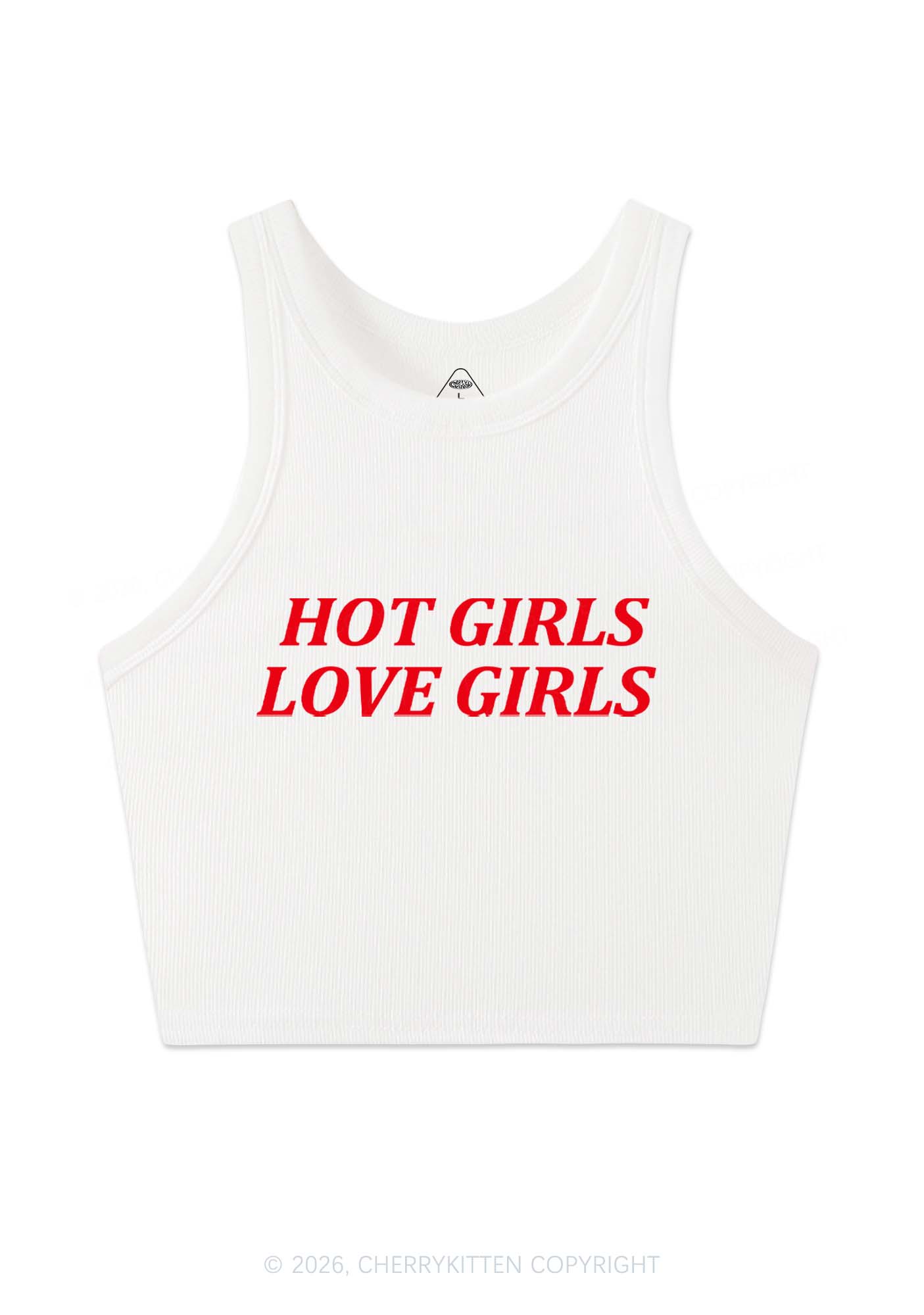 Hot Girls Love Girls Pride Y2K Crop Tank Top Cherrykitten