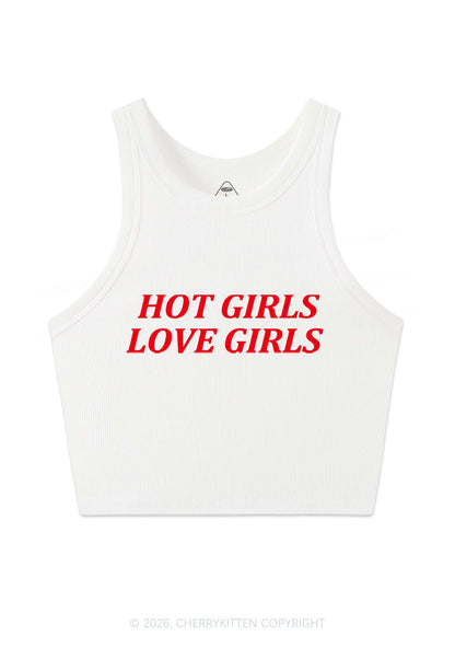 Hot Girls Love Girls Pride Y2K Crop Tank Top Cherrykitten