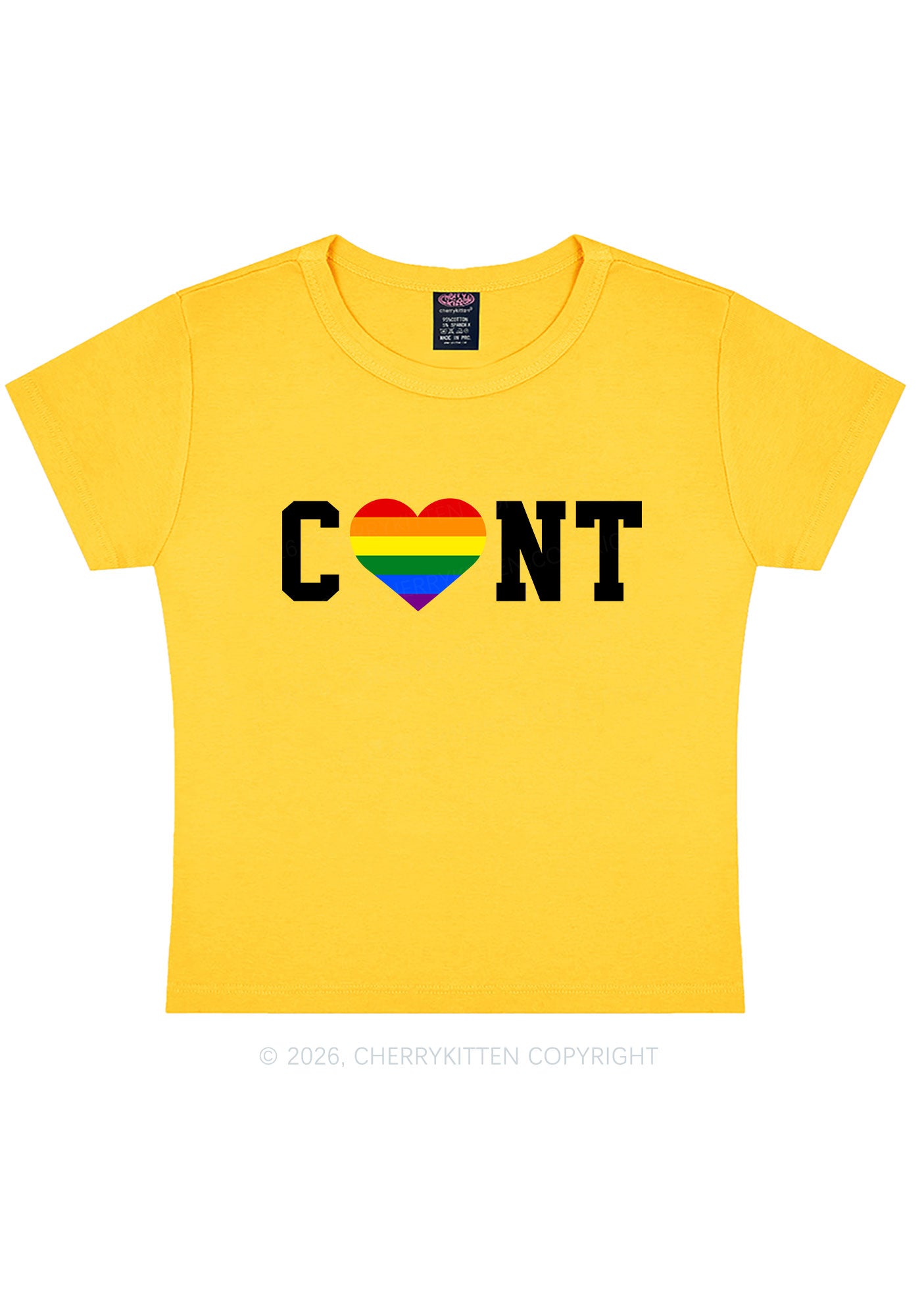 Rainbow Heart Cxxt Pride Y2K Baby Tee Cherrykitten
