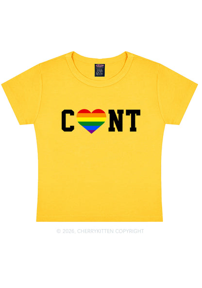 Rainbow Heart Cxxt Pride Y2K Baby Tee Cherrykitten