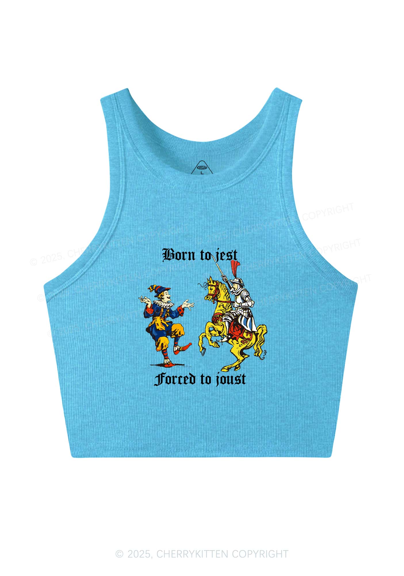 Born to Jest Forced to Joust Y2K Crop Tank Top Cherrykitten